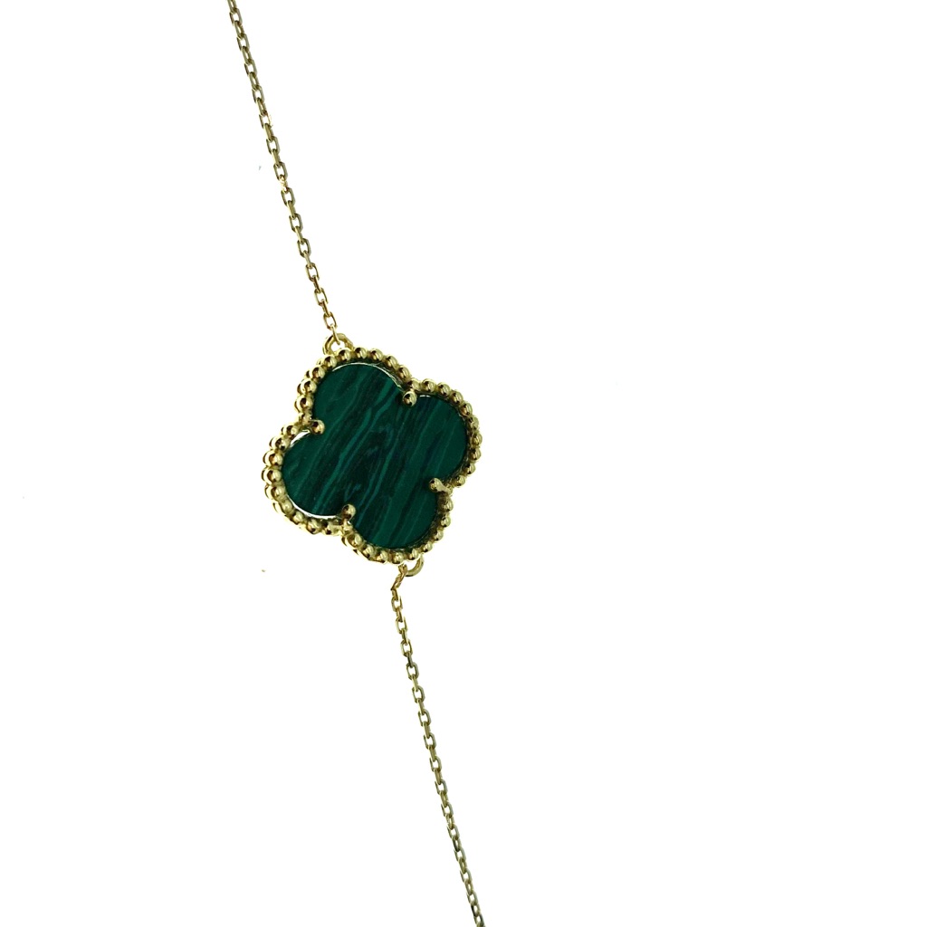 14kt Gold Clover Charm Bracelet
